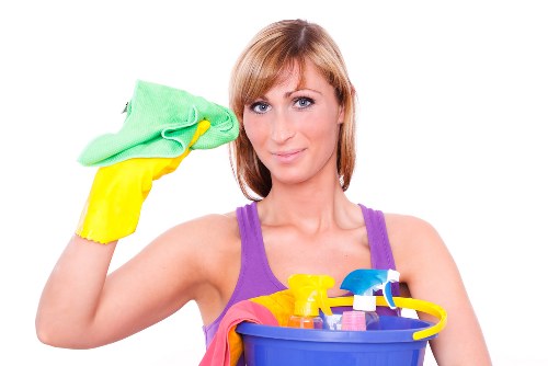 Carpet cleaning team preparing equipment safely before work begins