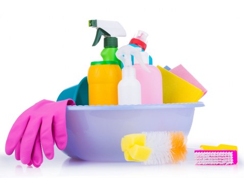 Safety-focused carpet cleaning process in a living room